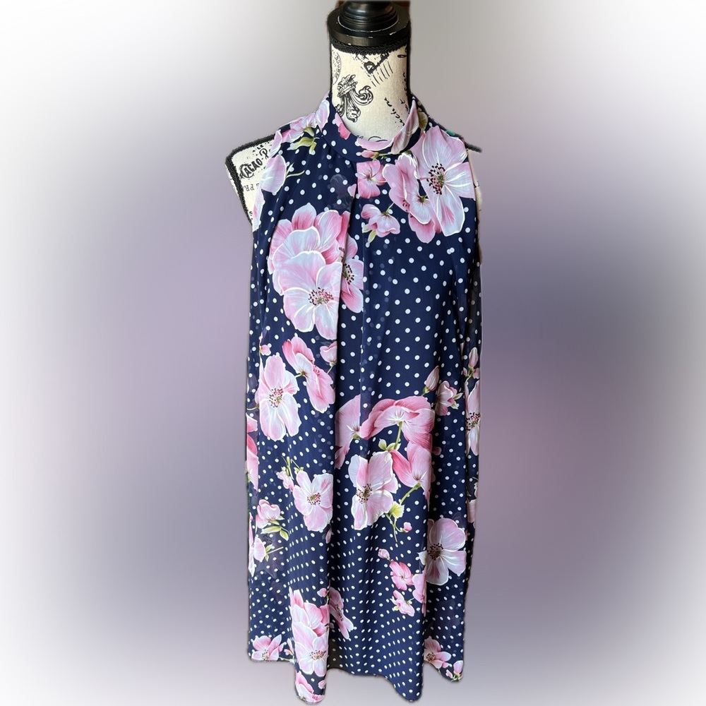 Robbie Bee sleeveless floral swing dress
